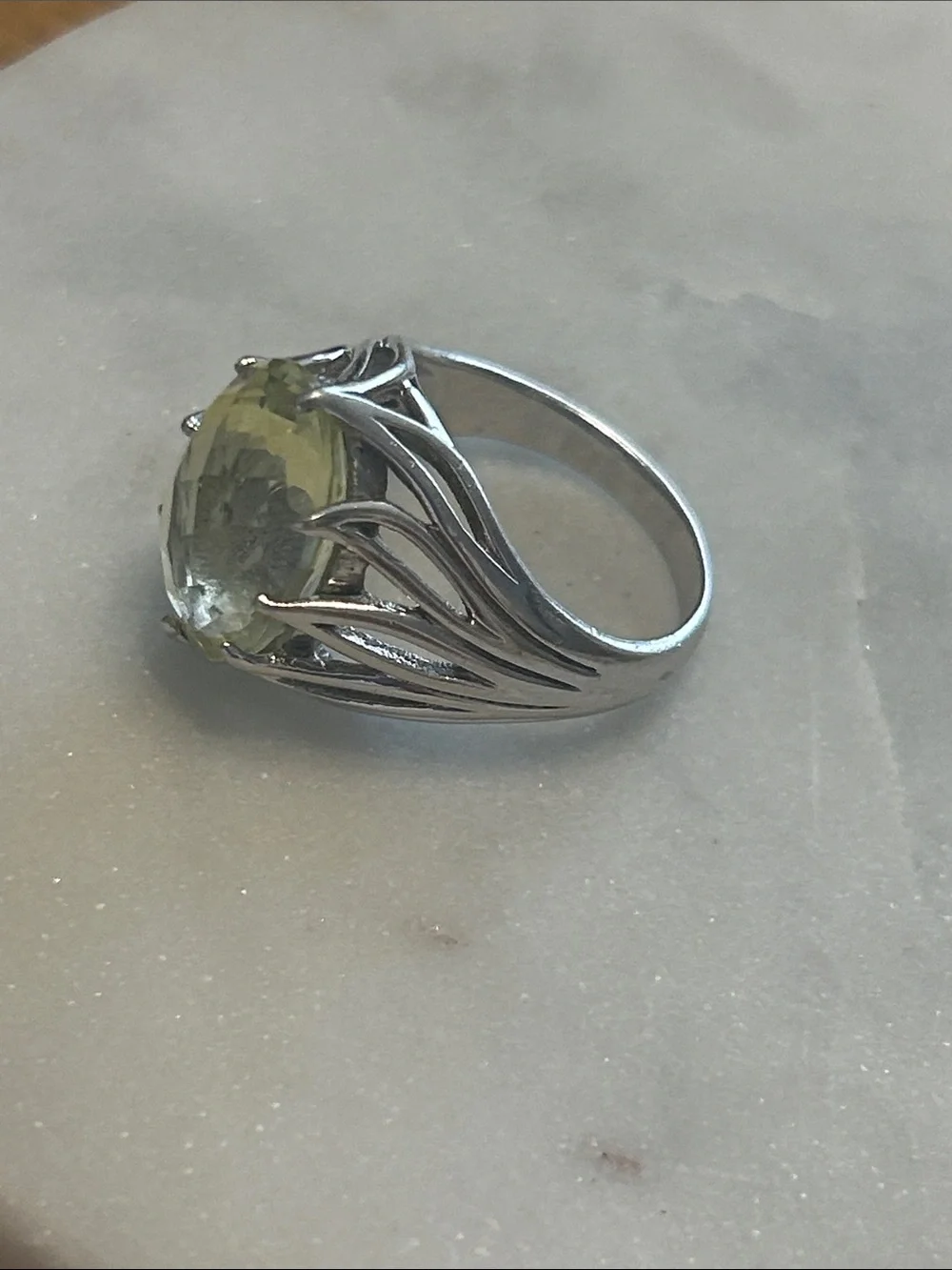 Sterling Silver Lemon Quartz Statement Ring